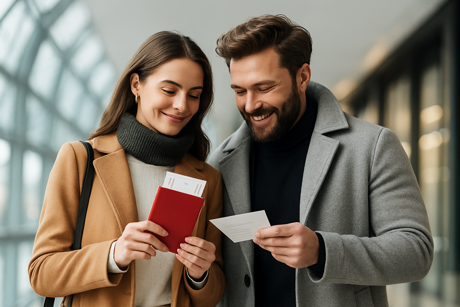 Couple reviewing documents